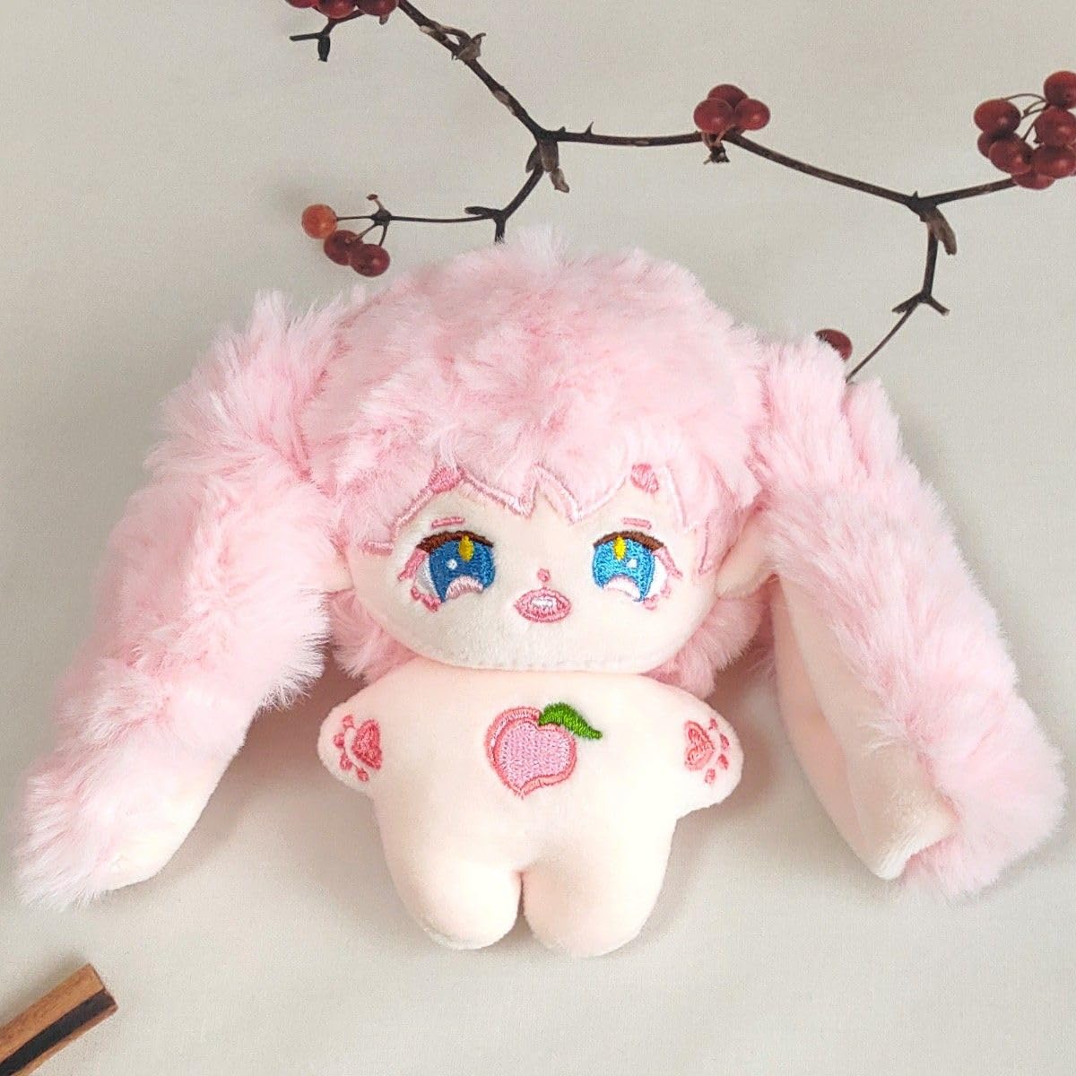 Amazon.co.jp: 10cm 桃うさぎの女の子 無属性 着せ替えぬいぐるみ 棉花